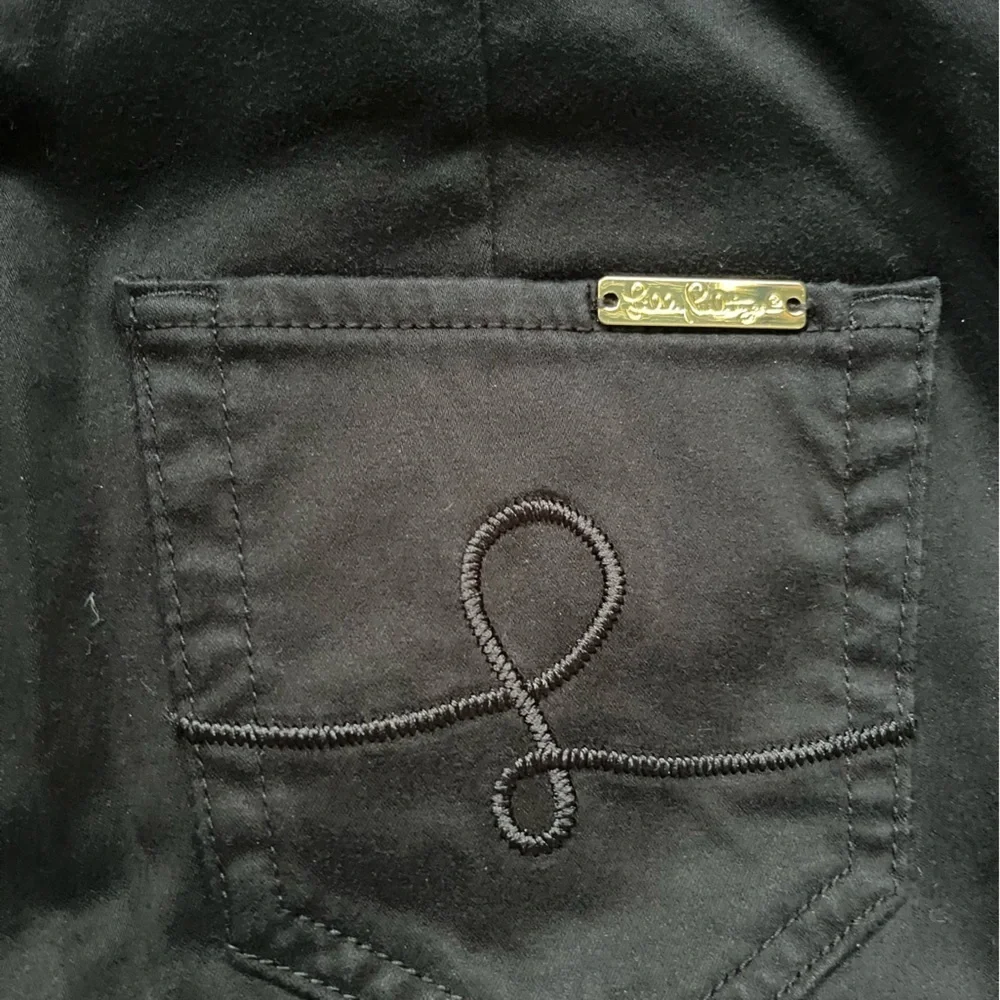 Lilly Pulitzer Black Pocket Side Zip Straight Career Professional Pants Size 6